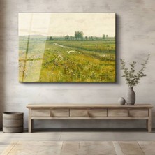Limitless Design Charles-François Daubigny Çayır Kırsal Manzara Cam Tablo Dijital Baskı Duvar Tablosu Dekor Tablo