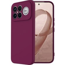 HANPORIUM Poco F8 Ultra Uyumlu Silikon Kılıf - Pastel Renk Tonu Kamera Korumalı Esnek Kapak - Bordo