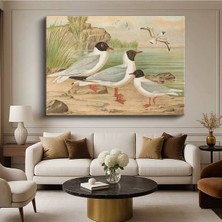 Limitless Design Anonim Sahildeki Martılar Kuş Resmi Kanvas Tablo Sanat Tablosu Klasik Ressam Tablosu