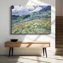 Limitless Design Vincent Van Gogh Buğday Tarlası Dağ Manzarası Kanvas Tablo Sanat Tablosu Klasik Ressam Tablosu