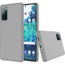 HANPORIUM Samsung Galaxy S20 Fe Uyumlu Silikon Kılıf - Pastel Renk Tonu Kamera Korumalı Esnek Kapak - Gri