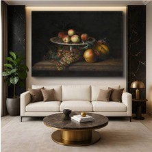 Limitless Design James Peale Gümüş Tabakta Meyveler Amerikan Natürmortu Kanvas Tablo Klasik Ressam Tablosu
