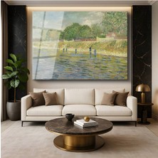 Limitless Design Vincent Van Gogh Seine Nehri Kıyısı Balıkçılar Su Cam Tablo Dijital Baskı Duvar Tablosu