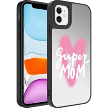 Subutu Apple iPhone 11 Kılıf Aynalı Desenli Kamera Korumalı Parlak Sbt Mirror Kapak-Süper Anne