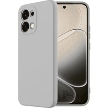HANPORIUM Oppo A6 Pro Uyumlu Silikon Kılıf - Pastel Renk Tonu Kamera Korumalı Esnek Kapak - Gri