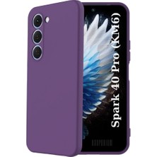 HANPORIUM Tecno Spark 40 Pro Km6 Uyumlu Silikon Kılıf - Pastel Renk Tonu Kamera Korumalı Esnek Kapak - Mor