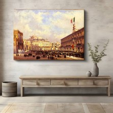 Limitless Design Ippolito Caffi Napoli Kraliyet Meydanı Kanvas Tablo Sanat Tablosu Klasik Ressam Tablosu