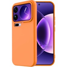 HANPORIUM Xiaomi 17 Pro Max Uyumlu Silikon Kılıf - Pastel Renk Tonu Kamera Korumalı Esnek Kapak - Turuncu
