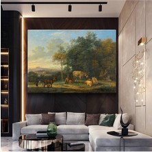 Limitless Design Karel Dujardin Çiftlik Hayvanları Kırsal Resmi Kanvas Tablo Sanat Tablosu Klasik Ressam Tablosu