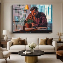 Limitless Design Daniil Antropov Bitkilerle Çalışan Adam Bahçıvanlık Cam Tablo Dijital Baskı Duvar Tablosu