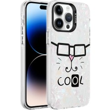 Subutu Apple iPhone 14 Pro Kılıf Mermer Desenli Sbt Marbello Kapak-Beyaz