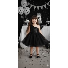 Kız Çocuk Siyah Tütü Pet Elbise Kız Çocuk Abiye Elbise Kız Çocuk Parti Elbisesi