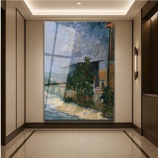 Limitless Design Vincent Van Gogh Montmartre Sokağı Şehir Manzarası Cam Tablo Dijital Baskı Duvar Tablosu Dekor Tablo