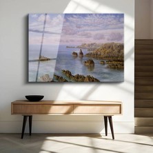 Limitless Design John Brett Deniz Kıyısı Kayalık Manzara Cam Tablo Dijital Baskı Duvar Tablosu Dekor Tablo