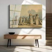 Limitless Design J.m.w. Turner Stonehenge Antik Yapı Cam Tablo Dijital Baskı Duvar Tablosu Dekor Tablo