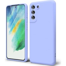 HANPORIUM Samsung Galaxy S21 Fe Uyumlu Silikon Kılıf - Pastel Renk Tonu Kamera Korumalı Esnek Kapak - Lila