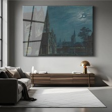 Limitless Design Karl Friedrich Schinkel Ay Işığı Katedral Resmi Cam Tablo Dijital Baskı Duvar Tablosu Dekor Tablo