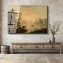 Limitless Design Richard Parkes Bonington Günbatımı Çamaşır Yıkayanlar Cam Tablo Dijital Baskı Duvar Tablosu