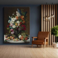 Limitless Design Jan Van Huysum Çiçek Meyve Aranjman Sanatı Kanvas Tablo Sanat Tablosu Klasik Ressam Tablosu