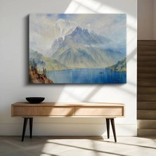 Limitless Design Albert Bierstadt Dağ Gölü Doğa Manzarası Kanvas Tablo Sanat Tablosu Klasik Ressam Tablosu