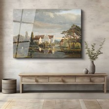 Limitless Design Christoffer Eckersberg Borup Şatosu Tarihi Manzara Cam Tablo Dijital Baskı Duvar Tablosu Dekor Tablo