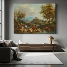 Limitless Design Nicolas Poussin Pastoral Kırsal Peyzaj Manzarası Kanvas Tablo Sanat Tablosu Klasik Ressam Tablosu
