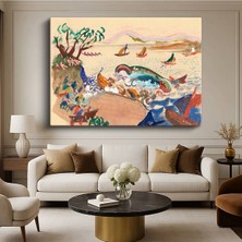 Limitless Design Gustave Loiseau Renkli Sahil Deniz Manzarası Kanvas Tablo Sanat Tablosu Klasik Ressam Tablosu