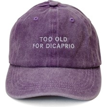 Nome Studio Nakışlı Şapka Mor Too Old For Dicaprio Yıkamalı Kumaşlı ve Yazı Nakışlı Şapka Pamuklu Siperlikli Ayarlı Şapka Günlük Tarz