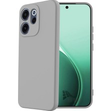 HANPORIUM Oppo Reno 15 Pro Uyumlu Silikon Kılıf - Pastel Renk Tonu Kamera Korumalı Esnek Kapak - Gri