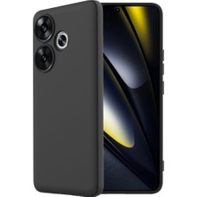 HANPORIUM Poco F6 Uyumlu Silikon Kılıf - Pastel Renk Tonu Kamera Korumalı Esnek Kapak - Siyah