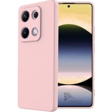 HANPORIUM Redmi Note 14S Uyumlu Silikon Kılıf - Pastel Renk Tonu Kamera Korumalı Esnek Kapak - Pudra Pembe