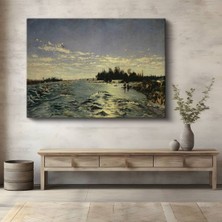 Limitless Design Charles-François Daubigny Nehir Su Manzarası Kanvas Tablo Sanat Tablosu Klasik Ressam Tablosu