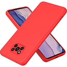 HANPORIUM Poco X3 Pro Uyumlu Silikon Kılıf - Pastel Renk Tonu Kamera Korumalı Esnek Kapak - Kırmızı