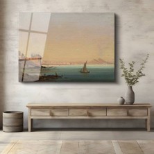 Limitless Design Claude Lorrain Napoli Körfezi Vezüv Manzarası Cam Tablo Dijital Baskı Duvar Tablosu Dekor Tablo