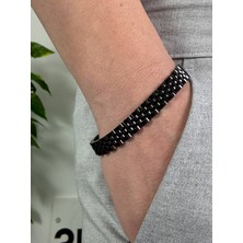 Arvens Siyah Erkek Paslanmaz Çelik Bileklik Kararmaz Renk Atmaz Kliplsi Bileklik Kombinlenebilir