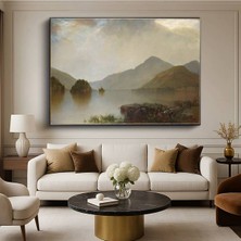 Limitless Design John Frederick Kensett Dağ Gölü Doğa Manzarası Kanvas Tablo Sanat Tablosu Klasik Ressam Tablosu