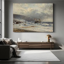 Limitless Design Alexei Petrovich Bogolubov Fırtınalı Deniz Gemi Resmi Kanvas Tablo Klasik Ressam Tablosu