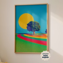 Persona Istanbul Artificial Collection "psychedelic Horizon" - 70'ler Retro Spiral Poster (Çerçevesiz)
