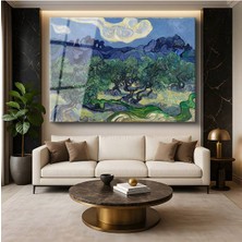 Limitless Design Vincent Van Gogh Zeytin Ağaçları Akdeniz Doğası Cam Tablo Dijital Baskı Duvar Tablosu Dekor Tablo