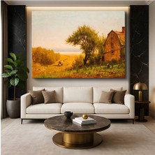 Limitless Design Jasper Francis Cropsey Hasat Zamanı Çiftlik Kırsal Resmi Kanvas Tablo Klasik Ressam Tablosu