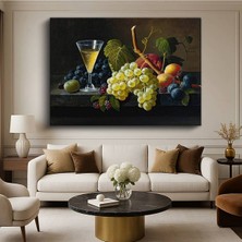 Limitless Design Severin Roesen Üzüm Şarap Kompozisyonu Natürmort Resmi Kanvas Tablo Klasik Ressam Tablosu