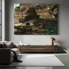 Limitless Design Gustave Courbet Kayalıklar Geyik Doğa Resmi Kanvas Tablo Sanat Tablosu Klasik Ressam Tablosu