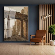 Limitless Design David Roberts Antik Sütunlar Tarihi Mimari Cam Tablo Dijital Baskı Duvar Tablosu Dekor Tablo