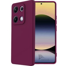 HANPORIUM Redmi Note 14S Uyumlu Silikon Kılıf - Pastel Renk Tonu Kamera Korumalı Esnek Kapak - Mürdüm