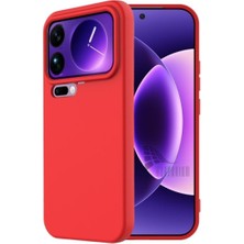 HANPORIUM Xiaomi 17 Pro Uyumlu Silikon Kılıf - Pastel Renk Tonu Kamera Korumalı Esnek Kapak - Kırmızı