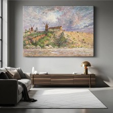 Limitless Design Ferdinand Perrot Tepedeki Değirmenler Kırsal Manzarası Kanvas Tablo Klasik Ressam Tablosu