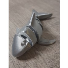 🦈 3D Baskı Eklemli Köpekbalığı Figürü – 10 cm Hareketli Dekor & Oyuncak