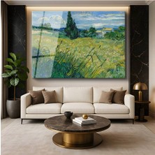 Limitless Design Vincent Van Gogh Buğday Tarlası Servi Kırsal Manzara Cam Tablo Dijital Baskı Duvar Tablosu