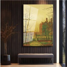 Limitless Design John Atkinson Grimshaw Bahçe Kapısı Manzara Cam Tablo Dijital Baskı Duvar Tablosu Dekor Tablo