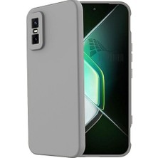 HANPORIUM Infinix Gt 30 Pro Uyumlu Silikon Kılıf - Pastel Renk Tonu Kamera Korumalı Esnek Kapak - Gri